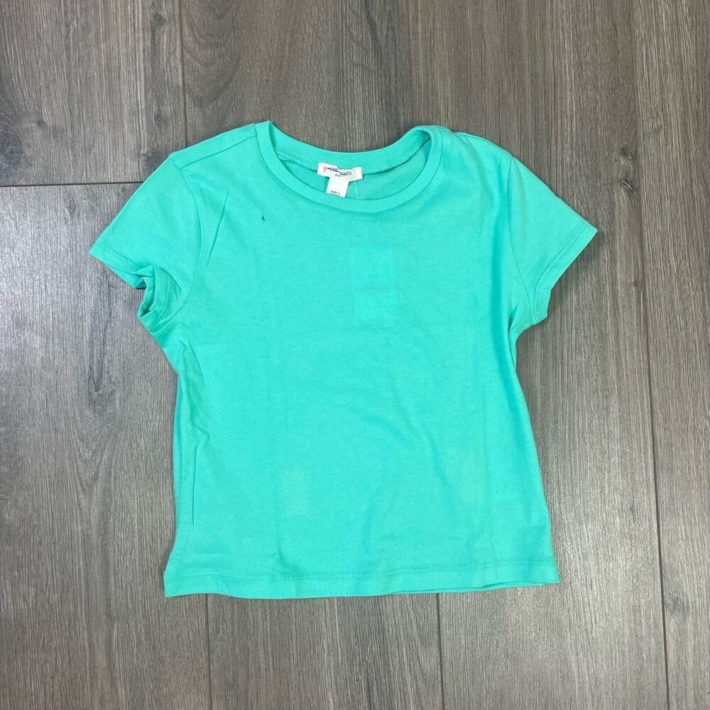 Crewcuts Shirt Girls M 8-9 Green Shrunken Vintage Jersey Cotton Tee Mini Prep